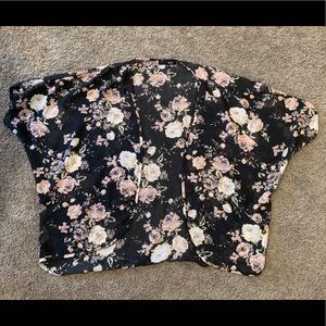 Flowy Black Floral Cardigan 🌷